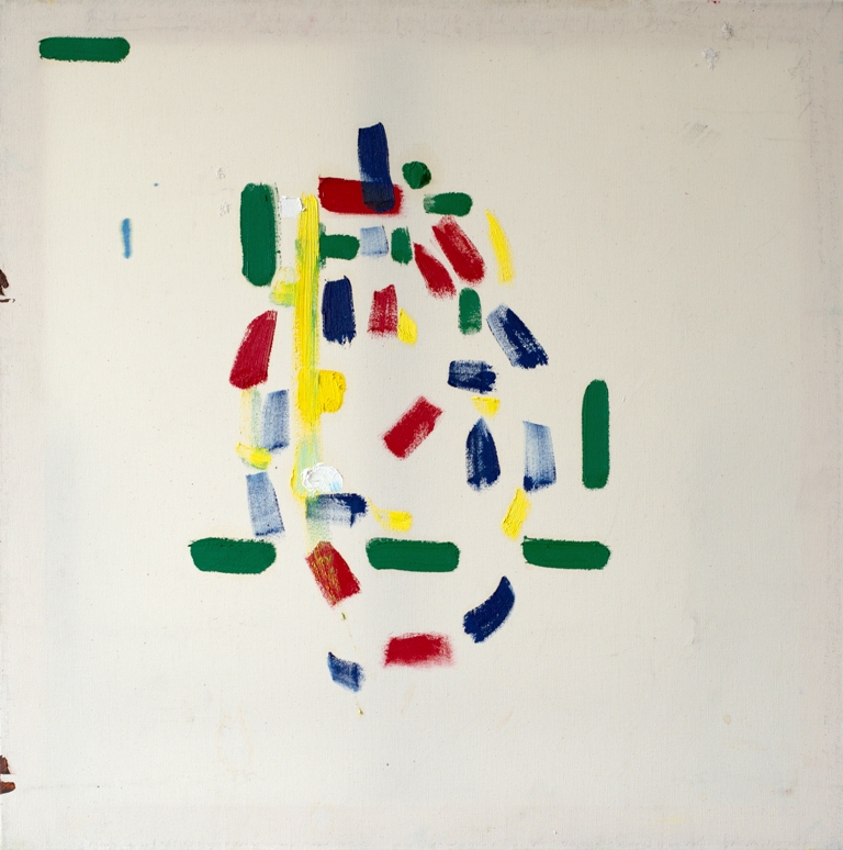 Julia Hinterberger abstrakte Eiform Öl auf Leinwand 70 x 70 cm 2010