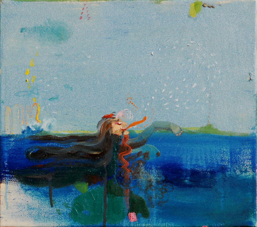 Julia Hinterberger Käferträgerin Staffelsee 65 x 40 cm Öl auf Leinwand 2011