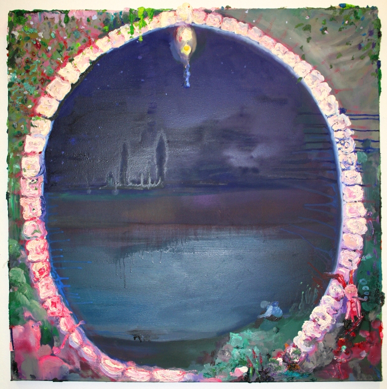 Julia Hinterberger Zahnspiegel Öl auf Leinwand 90x90 cm 2009